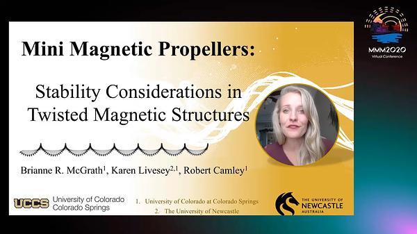 Mini Magnetic Propellers: Stability Considerations in Twisted Magnetic Structures
