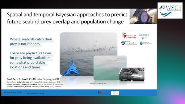 Spatial and temporal Bayesian approaches to predict future seabird-prey overlap and population change