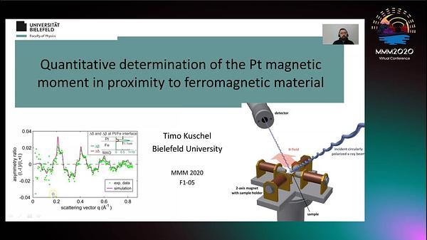 Quantitative determination of the Pt magnetic moment in proximity to ferromagnetic material