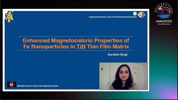 Enhanced Magnetic and Magnetocaloric Properties of Fe Nanoparticles in TiN Thin Film Matrix
