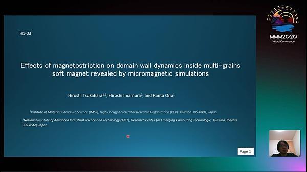 Effects of magnetostriction on domain wall dynamics inside multi-grains soft magnet revealed by micromagnetic simulations