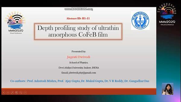 Depth profiling study of magnetic CoFeB thin film