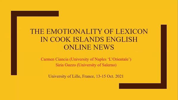 The emotionality of lexicon in Cook Islands English online news
