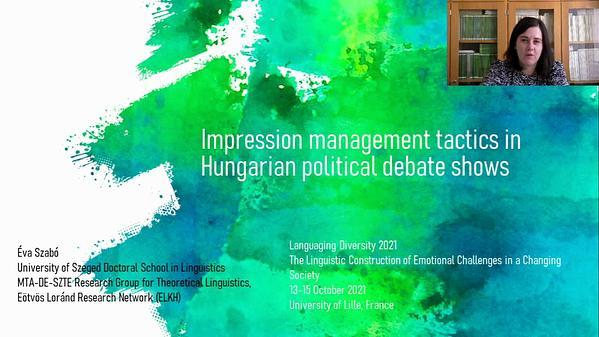 Impression management tactics in Hungarian political debate shows