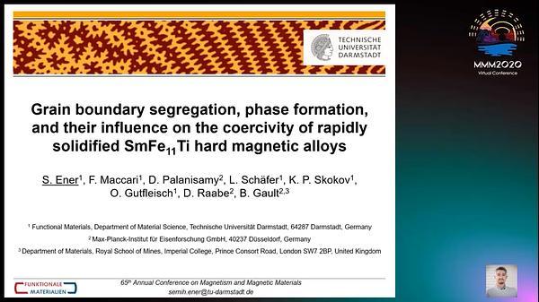 Grain boundary segregation, phase formation, and their influence on the coercivity of rapidly solidified SmFe11Ti hard magnetic alloys