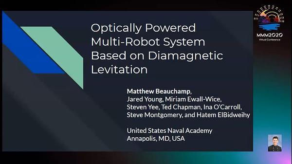 Optically Powered Diamagnetically Levitated Robots for Biomedical Applications