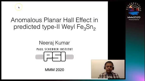 Anomalous planar Hall effect in predicted type II Weyl Fe3Sn2