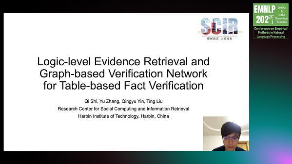 Logic-level Evidence Retrieval and Graph-based Verification Network for Table-based Fact Verification