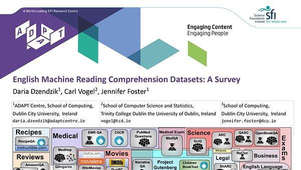 English Machine Reading Comprehension Datasets: A Survey