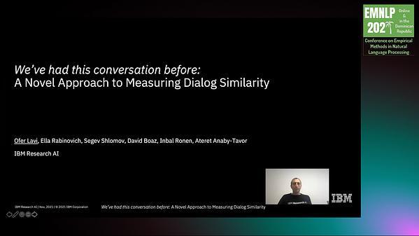We've had this conversation before: A Novel Approach to Measuring Dialog Similarity