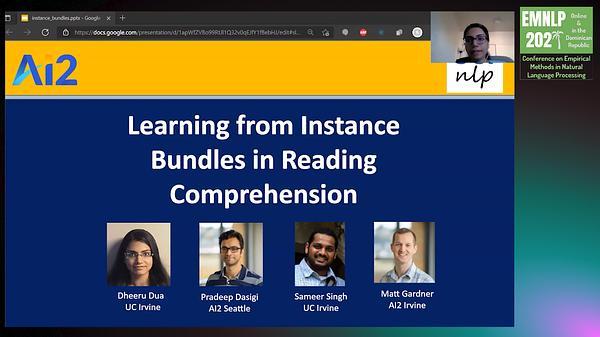 Learning with Instance Bundles for Reading Comprehension