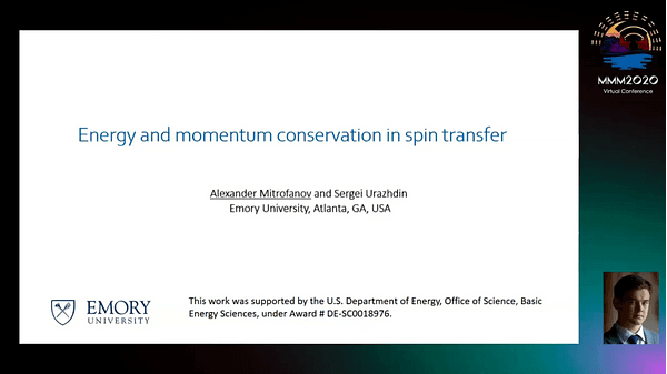 Energy and momentum conservation in spin transfer.