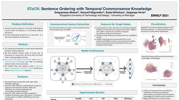 STaCK: Sentence Ordering with Temporal Commonsense Knowledge