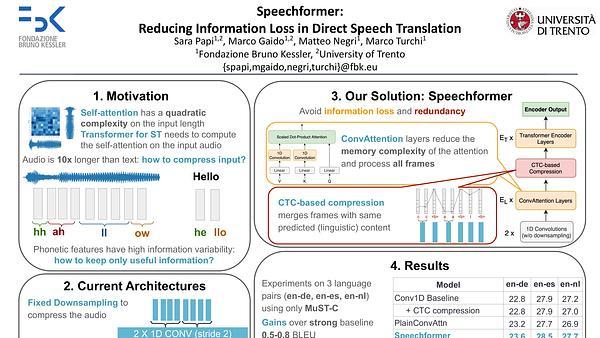 Speechformer: Reducing Information Loss in Direct Speech Translation