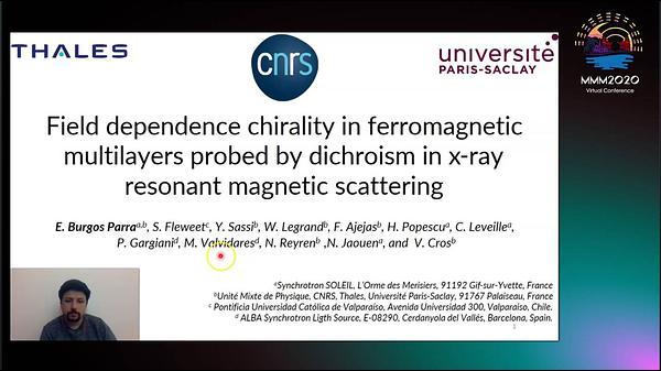 Field dependence chirality in ferromagnetic multilayers probed by dichroism in x-ray resonant magnetic scattering