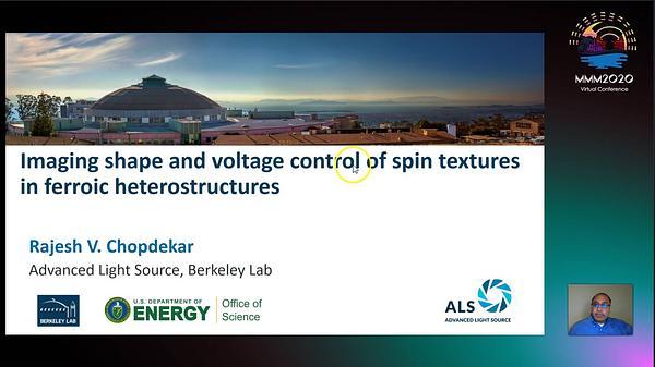 Imaging Shape and Voltage Control of Spin Textures in Ferroic Heterostructures