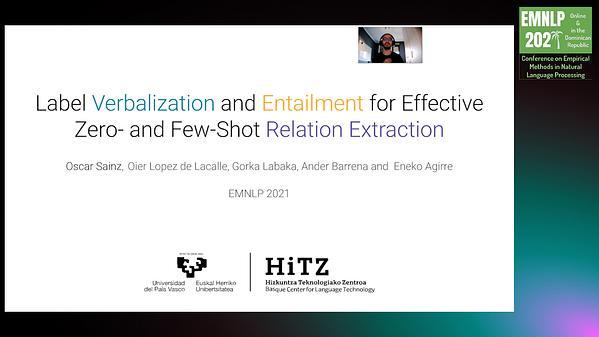 Label Verbalization and Entailment for Effective Zero and Few-Shot Relation Extraction