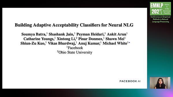 Building Adaptive Acceptability Classifiers for Neural NLG