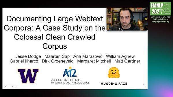 Documenting Large Webtext Corpora: A Case Study on the Colossal Clean Crawled Corpus