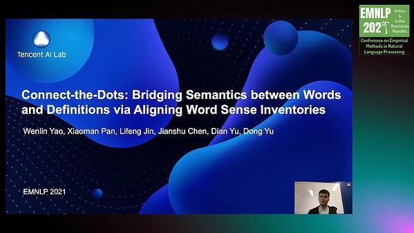 Connect-the-Dots: Bridging Semantics between Words and Definitions via Aligning Word Sense Inventories