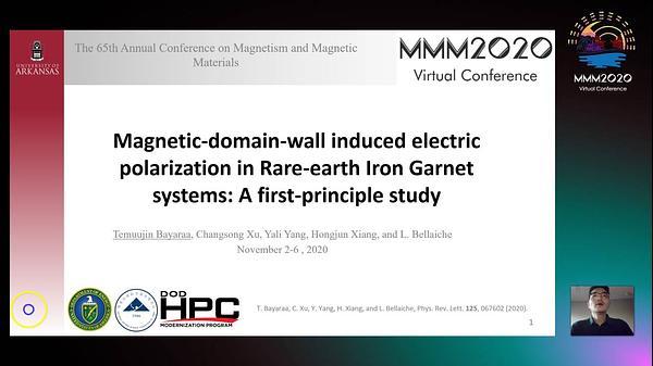 Magnetic-domain-wall-induced electrical polarization in rare-earth iron garnet systems: A first-principle study