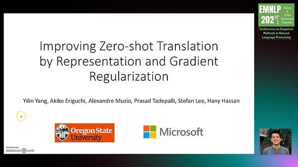 Improving Multilingual Translation by Representation and Gradient Regularization