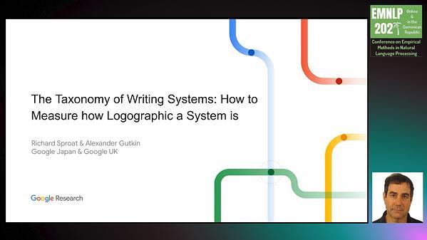 The Taxonomy of Writing Systems: How to Measure how Logographic a System is