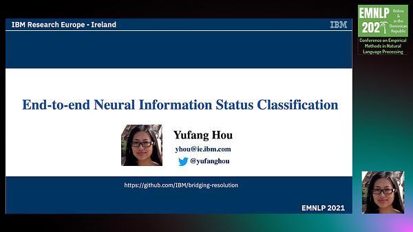 End-to-end Neural Information Status Classification