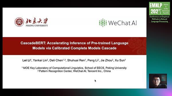 {C}ascade{BERT}: Accelerating Inference of Pre-trained Language Models via Calibrated Complete Models Cascade