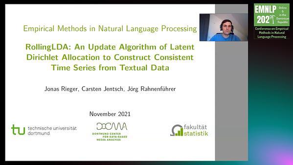{RollingLDA}: {A}n Update Algorithm of Latent {D}irichlet Allocation to Construct Consistent Time Series from Textual Data