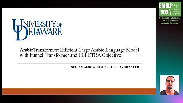 ArabicTransformer: Efficient Large Arabic Language Model with Funnel Transformer and ELECTRA Objective