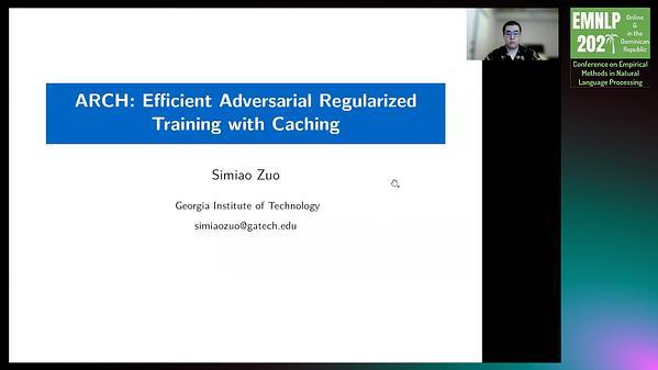 {ARCH}: Efficient Adversarial Regularized Training with Caching