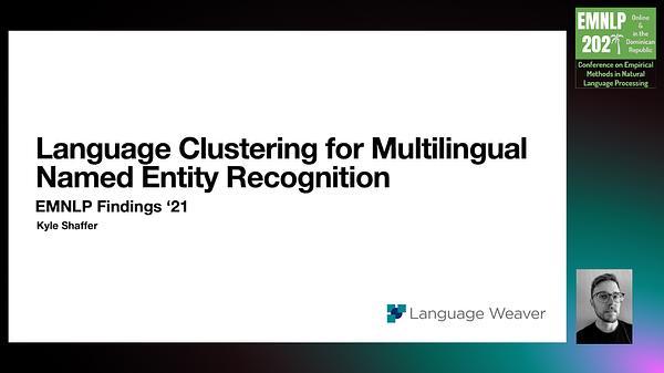 Language Clustering for Multilingual Named Entity Recognition