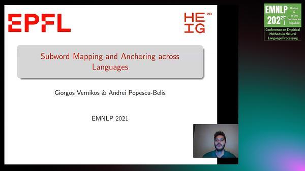 Subword Mapping and Anchoring across Languages