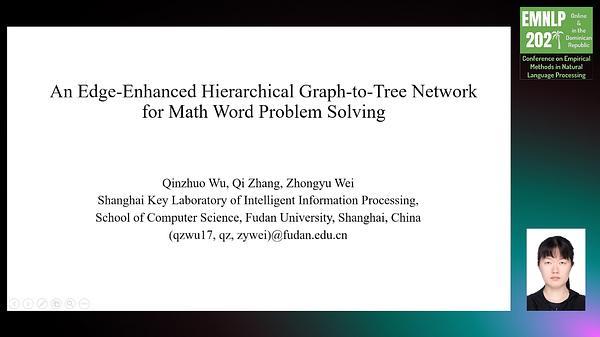 An Edge-Enhanced Hierarchical Graph-to-Tree Network for Math Word Problem Solving