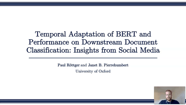 Temporal Adaptation of BERT and Performance on Downstream Document Classification: Insights from Social Media