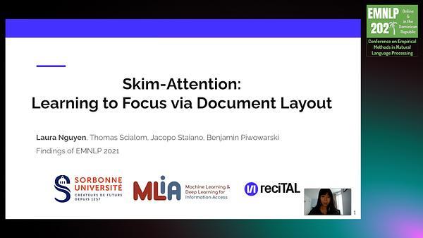 Skim-Attention: Learning to Focus via Document Layout
