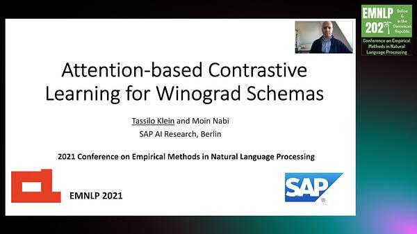 Attention-based Contrastive Learning for Winograd Schemas