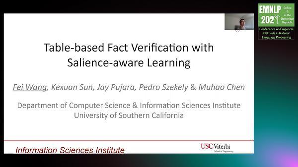 Table-based Fact Verification With Salience-aware Learning