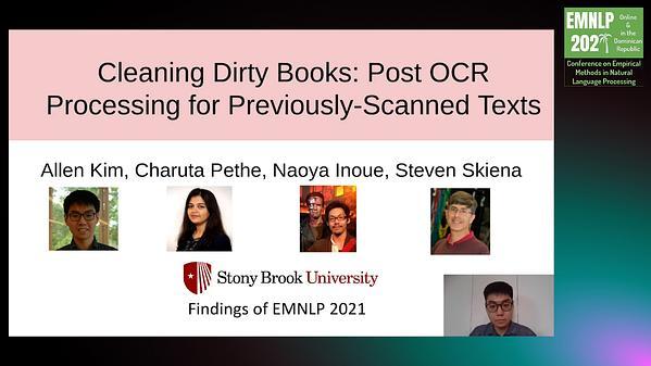 Cleaning Dirty Books: Post-OCR Processing for Previously Scanned Texts