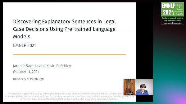 Discovering Explanatory Sentences in Legal Case Decisions Using Pre-trained Language Models