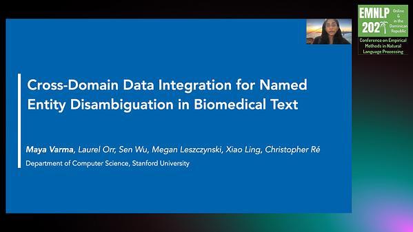 Cross-Domain Data Integration for Named Entity Disambiguation in Biomedical Text