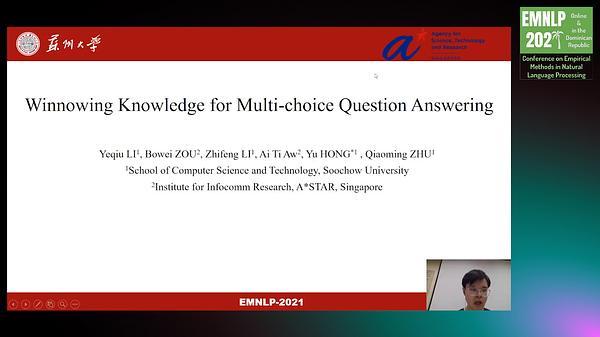 Winnowing Knowledge for Multi-choice Question Answering