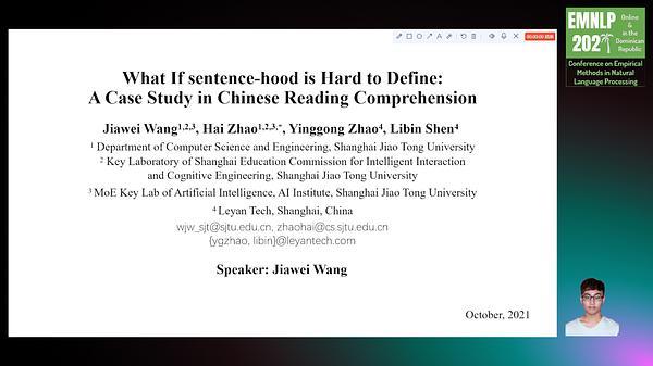 What If Sentence-hood is Hard to Define: A Case Study in Chinese Reading Comprehension