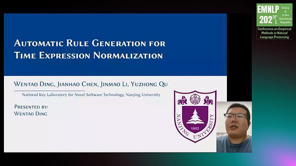 Automatic rule generation for time expression normalization