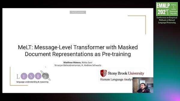 MeLT: Message-Level Transformer with Masked Document Representations as Pre-Training for Stance Detection
