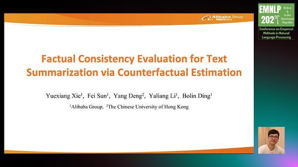 Factual Consistency Evaluation for Text Summarization via Counterfactual Estimation