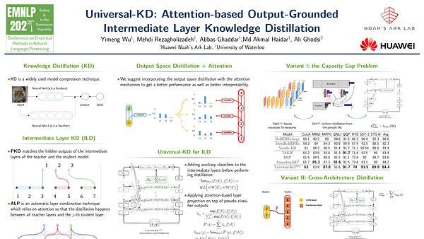 Universal-KD: Attention-based Output-Grounded Intermediate Layer Knowledge Distillation
