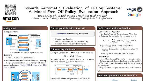 Towards Automatic Evaluation of Dialog Systems: A Model-Free Off-Policy Evaluation Approach