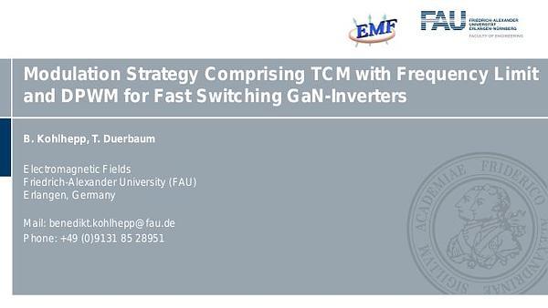 Modulation Strategy Comprising TCM with Frequency Limit and DPWM for Fast Switching GaN-Inverters